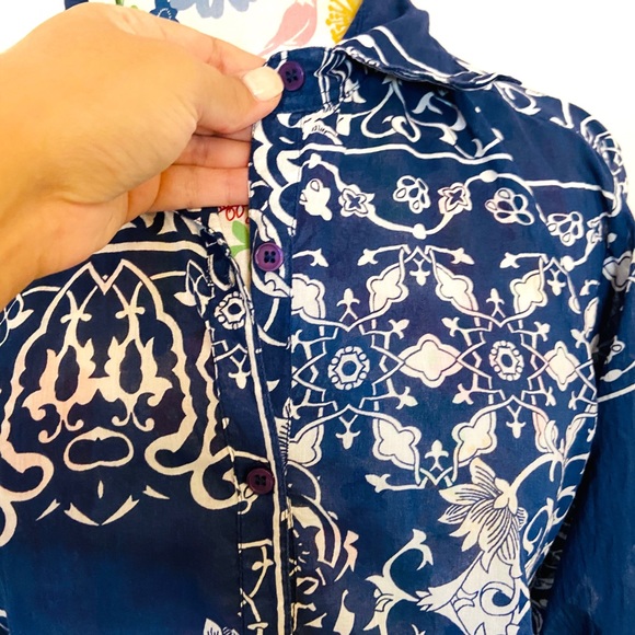 Larsen Gray Bohemian Tunic Top - Picture 3 of 9